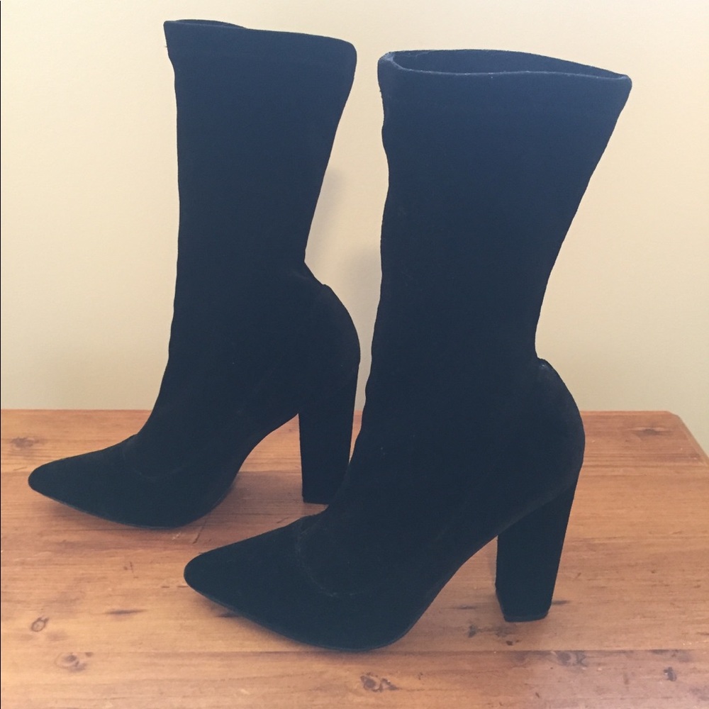 Forever 21 sock velvet women ankle booties